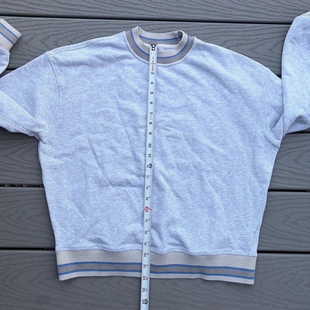 Lululemon Perfectly Oversized Ringer Crew Sweatshirt Gray Stripe M 8/10 Active